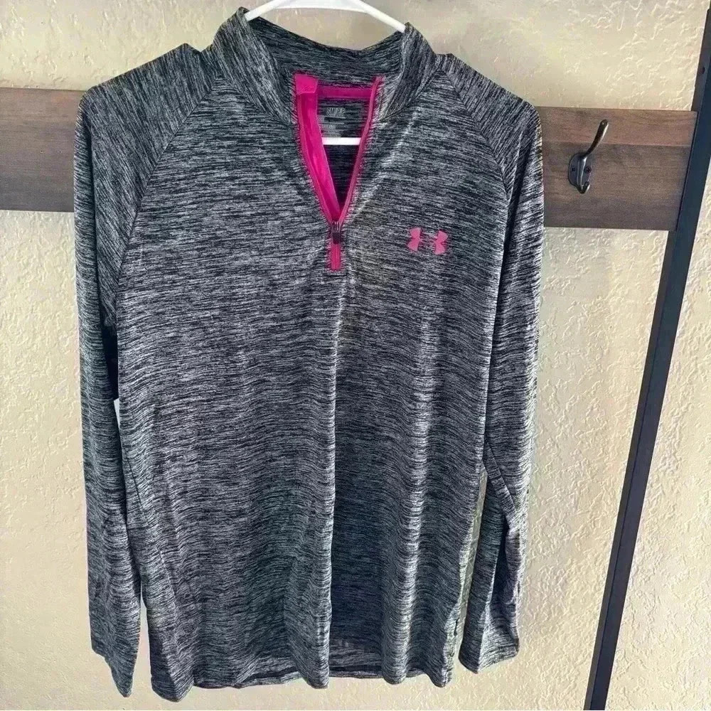 Under Armour Women's Gray and Pink Lightweight Pullover Jacket Size Small